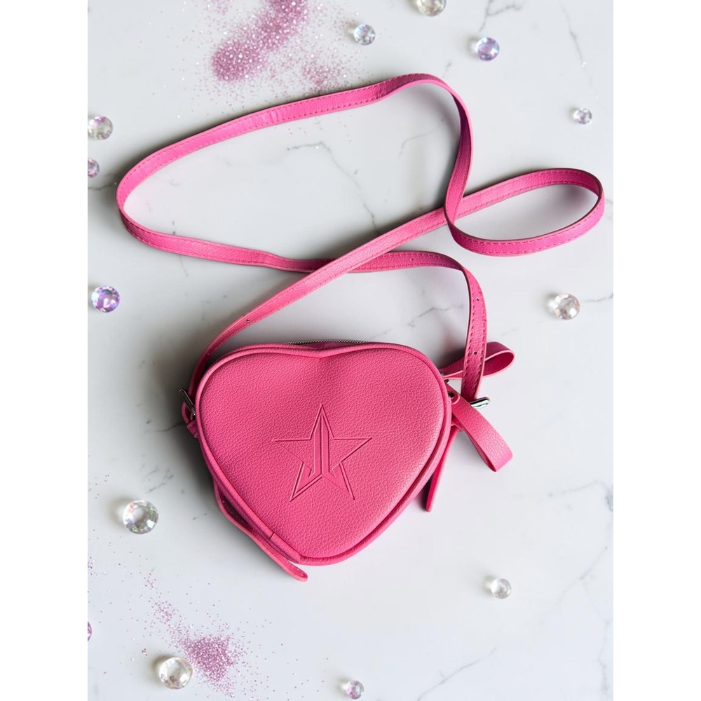 Jeffree Star Cosmetics Pink Heart Crossbody Bag Star Logo Purse